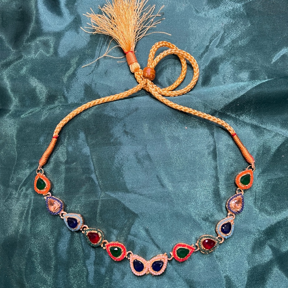 Traditional multicolor gem Adjustable Necklace